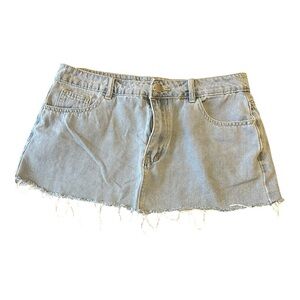 No Brand Women Light Wash Denim Mini Skirt Size Extra Large